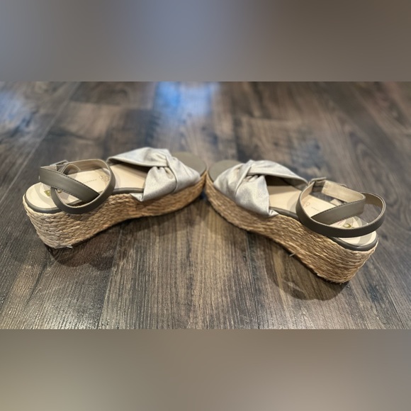 BC Born in California Ankle Wrap Strap Wedge Espadrille Sandals Gold Beige, 8.5 - Picture 3 of 6